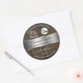 Silver Dark Brown Wood Grain Product Labels Logo (Envelop)