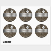 Silver Dark Brown Wood Grain Product Labels Logo (Vel)