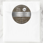 Silver Dark Brown Wood Grain Product Labels Logo (Tas)