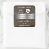Silver Dark Brown Wood Grain Product Labels Logo (Tas)
