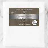 Silver Dark Brown Wood Grain Product Labels Logo (Tas)