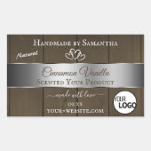 Silver Dark Brown Wood Grain Product Labels Logo (Voorkant)