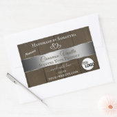 Silver Dark Brown Wood Grain Product Labels Logo (Envelop)