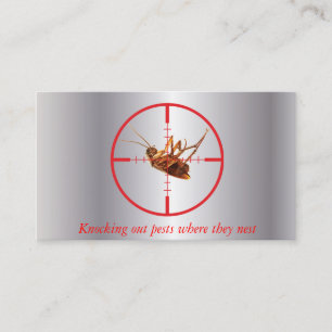 Silver Dead Roach Pest Service 2 Sided Visitekaartje