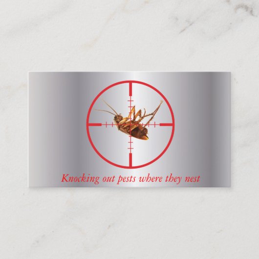 Silver Dead Roach Pest Service 2 Sided Visitekaartje (Voorkant)