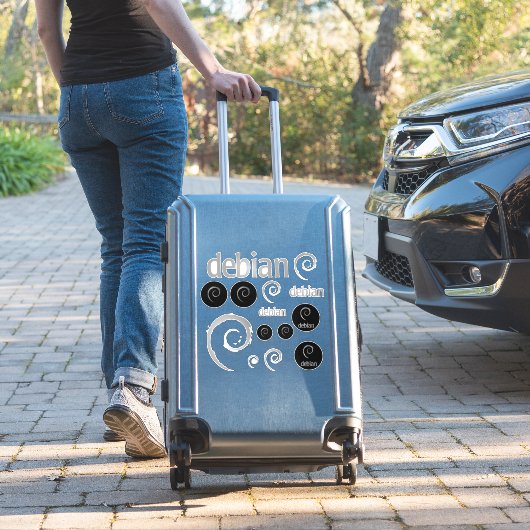 Silver Debian Linux Logos Sticker (Koffer Insitu)