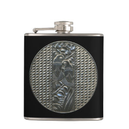 Silver Deco Lovebird Flask Heupfles