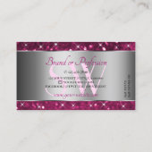 Silver Decor Roze Glitter Sparking Stars Initialen Visitekaartje (Achterkant)