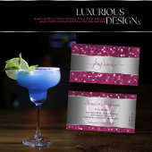 Silver Decor Roze Glitter Sparking Stars Initialen Visitekaartje