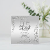 Silver Decoration 25th Wedding Anniversary Kaart (Staand voorkant)