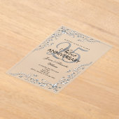 Silver Decoration 25th Wedding Jubileum Acryl Uitnodigingen (Laagn)