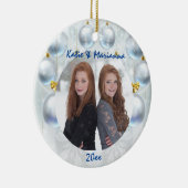 Silver Decorative Balls Kerstmis Keramisch Ornament (Rechts)