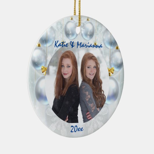 Silver Decorative Balls Kerstmis Keramisch Ornament (Rechts)