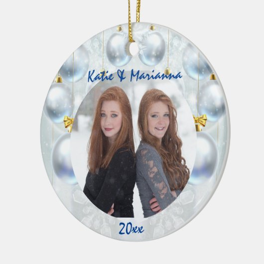 Silver Decorative Balls Kerstmis Keramisch Ornament (Links)