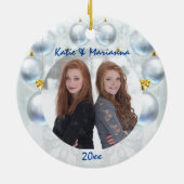 Silver Decorative Balls Kerstmis Keramisch Ornament (Achterkant)