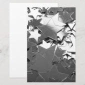 Silver Decorative Stars Briefpapier (Voorkant / Achterkant)