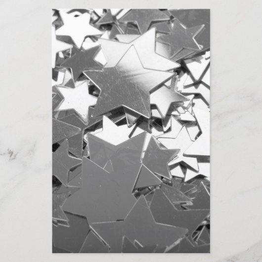 Silver Decorative Stars Briefpapier (Voorkant)