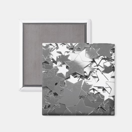 Silver Decorative Stars Magneet (Voorkant / Achterkant)