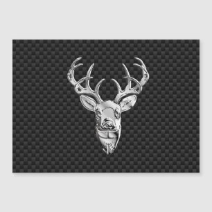 Silver Deer Buck op Carbon Fibre Style Print