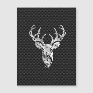 Silver Deer Buck op Carbon Fibre Style Print