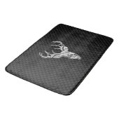 Silver Deer Buck op Carbon Fibre Style Print Badmat (Gekanteld)