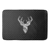 Silver Deer Buck op Carbon Fibre Style Print Badmat (Voorkant)