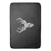 Silver Deer Buck op Carbon Fibre Style Print Badmat (Voorkant Verticaal)