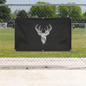 Silver Deer Buck op Carbon Fibre Style Print Spandoek (Insitu)