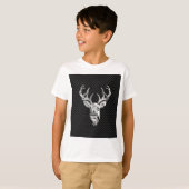 Silver Deer Buck op koolstofvezelstijldecor T-shirt (Voorkant volledig)