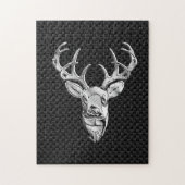 Silver Deer Design op koolstofvezel Legpuzzel (Verticaal)