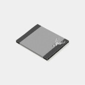 Silver Deer Face op Carbon Fibre Style Print Post-it® Notes (Schuin)