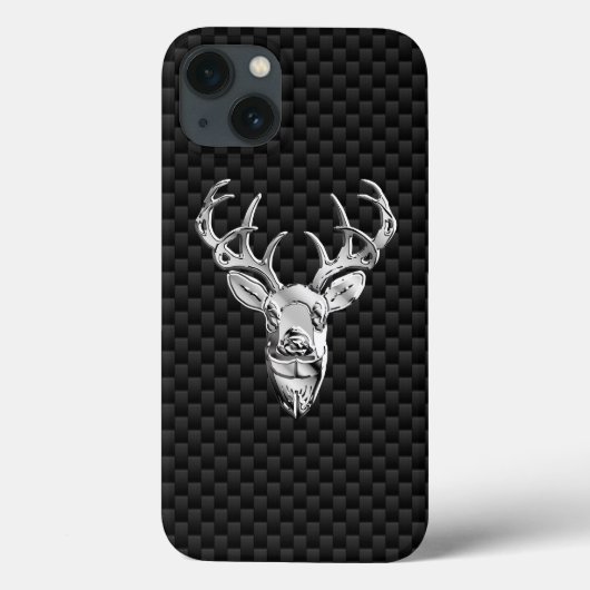 Silver Deer Figuur op de Stijldruk van de Vezel va Case-Mate iPhone Case (Achterkant)