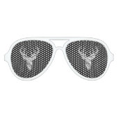 Silver Deer Graphic op koolstofvezel Aviator Zonnebril (Voorkant)