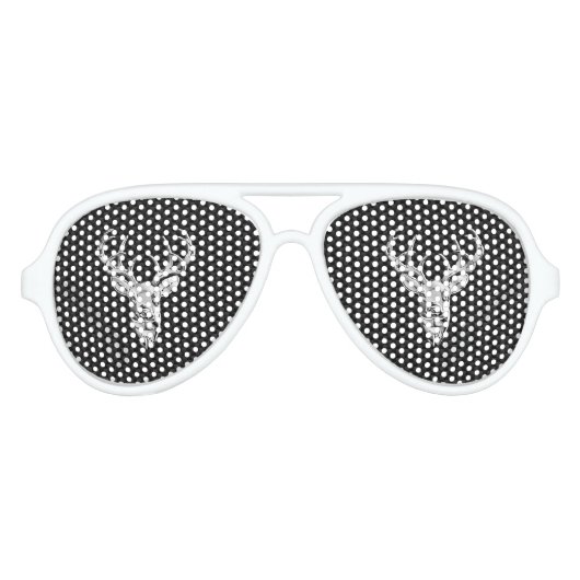 Silver Deer Graphic op koolstofvezel Aviator Zonnebril (Voorkant)