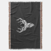 Silver Deer Graphic op koolstofvezel Deken (Voorkant Verticaal)