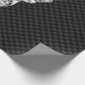 Silver Deer Head op een koolstofvezelstijldecor Cadeaupapier (Hoek)