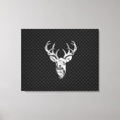 Silver Deer Head op een koolstofvezelstijldecor Canvas Afdruk (Voorkant)