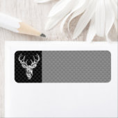 Silver Deer Head op een koolstofvezelstijldecor Etiket (Insitu)