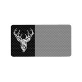 Silver Deer Head op een koolstofvezelstijldecor Etiket (Voorkant)