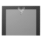 Silver Deer Head op een koolstofvezelstijldecor Notitieblok (Voorkant)
