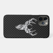 Silver Deer Head op koolstofvezel Case-Mate iPhone Case (Achterkant (horizontaal))