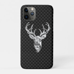 Silver Deer Head op koolstofvezel Case-Mate iPhone Case