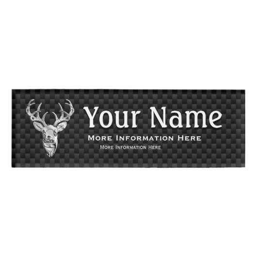 Silver Deer Trophy op koolstofvezel Naambadge (Voorkant)