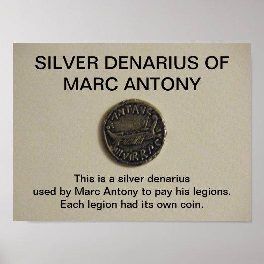Silver Denarius van Marc Antony Coin Photo Print (Voorkant)