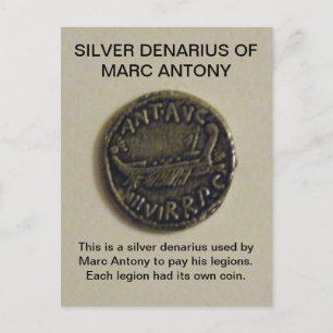 Silver Denarius van MARC ANTONY Photo Briefkaart