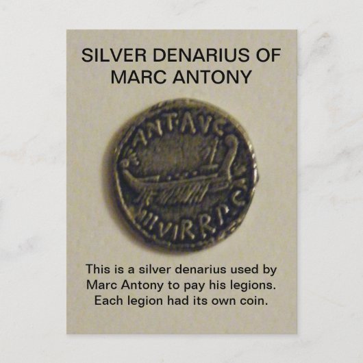 Silver Denarius van MARC ANTONY Photo Briefkaart (Voorkant)