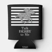 Silver Derby Race Horse Black White Stripes Blikjeskoeler (Achterkant)