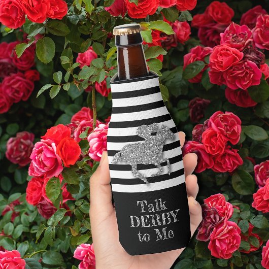 Silver Derby Race Horse Black White Stripes Flesjeskoeler