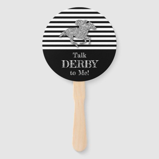Silver Derby Race Horse Black White Stripes Handwaaier (Voorkant)
