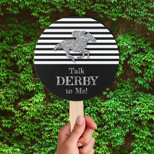 Silver Derby Race Horse Black White Stripes Handwaaier